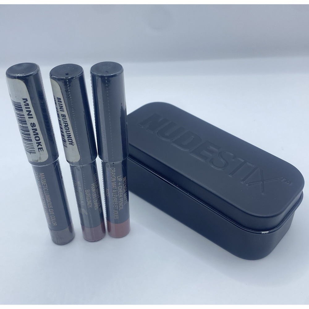 Nudestix Mini Eye Lip Cheek 3pc Pencil Set New